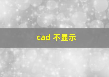 cad 不显示